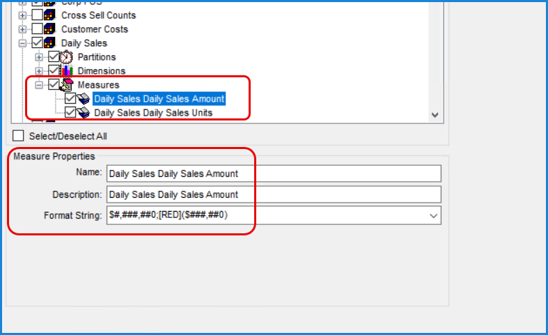 Help -- Measure Group Selection Window