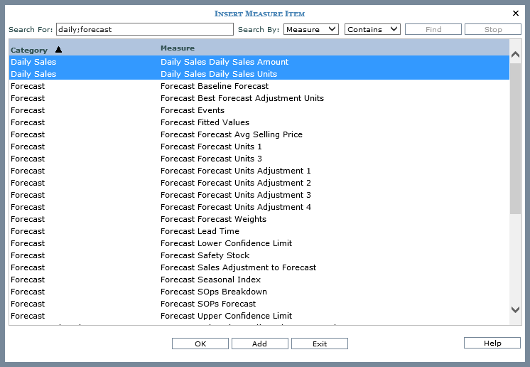 Help -- Default Values for Measure Item Captions