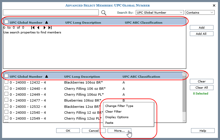 Help -- Introduction to Dimension Access and Select Members Options