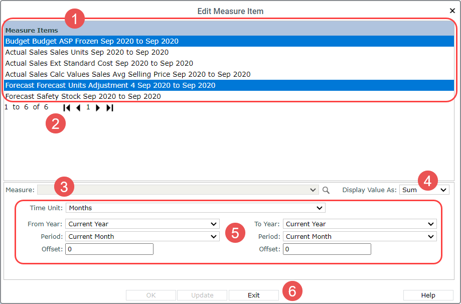 Help -- Edit Window For Regular Measure Items