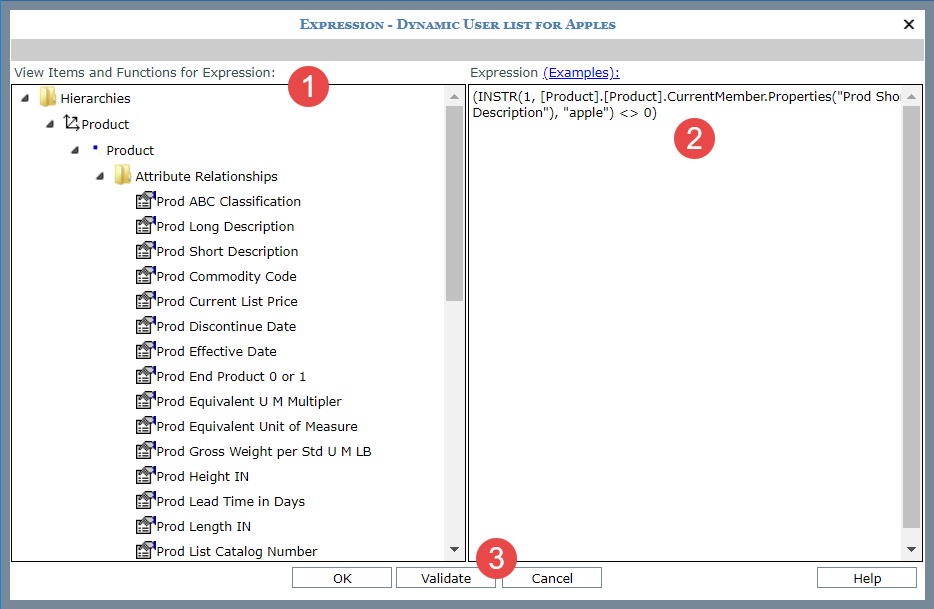 Help -- Expression Window for Dynamic User Lists